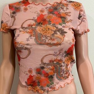 Crop top Asian influenced